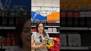 Grocery stores in Spain be like!! #spain #groceryshopping #groceryhaul #shorts