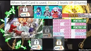 [Touhou Lost Word global] Sun Elemental EX 36p farm (Bluemu, Hunter, Shinki Renko) 10t lock deez...