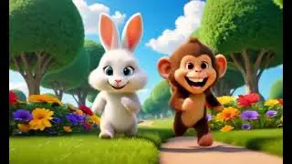 Bunny vs Monkey Race 🐰🐵 | Fun Kids AI Video #shorts