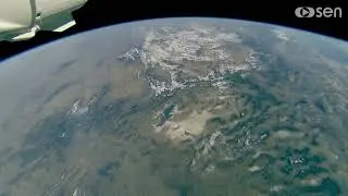 The Great Salt Lake, Bonneville Salt Flats and the Wasatch Mountains, Utah, filmed from space in 4K