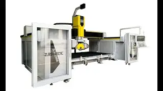 ZHONGLI 5 Axis CNC Bridge Saw Machine with Front Sliding Door