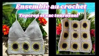 D&eacute;couvrez l'ensemble  Topcrop et sac Tournesol de ma collection &eacute;t&eacute; 2025 #crochet #atelierdelili