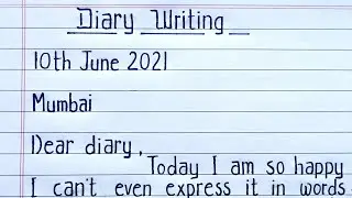 Diary writing in English