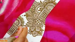Leaf + three circle flower pattern mehndi designs // new stylish wedding mehndi designs 2026 #mehndi