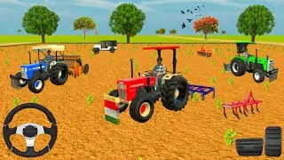 3 TRACTOR 🚜 JEEP FROM FARMING 🌾 CULTIVATOR , ROTOWETOR , 🥭 GARM HUSH 3D GAM PLAY VIDEO #gameplay 