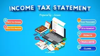 AUTOMATIC SALARY STATEMENT | INCOME TAX STATEMENT| FORM 16 | EXCEL | FY-2025-2026 AY-2026-2027