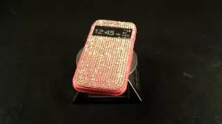 Super Bling Bling Rhinestone Crystal Diamond Flip Cover Leather Case for HTC One M8 (PK)