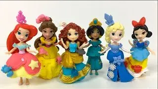 UNBOXING COLLECTION DISNEY PRINCESS LITTLE KINGDOM SNAP INS WITH JASMINE MERIDA CINDERELLA & MORE