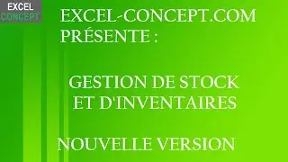EXCEL-CONCEPT : EXCEL GESTION STOCK ET INVENTAIRE V3
