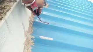 Installation of solar mini rails on sheet roof using adhesive