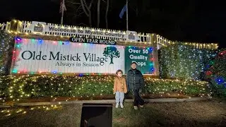 Walking Tour Olde Mistick Village Holiday Lights - Vlog no.167