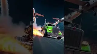 Shockwave Jet Truck: ۴۱۰ مایل در ساعت شعله&zwnj;های جهنمی + مسابقه با جت&zwnj;های جنگنده! 🔥🚀 ( AI)