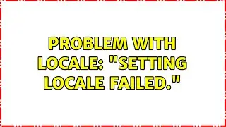 Problem with locale: 