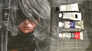 How to Paint 2B Nier Automata Portrait in Oil Paint
