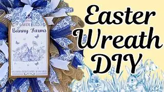 How to Make a Deco Mesh Easter Wreath  Step‑by‑Step Spring Wreath Tutorial ~ Bunny Farms