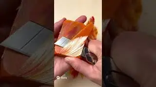Feather Soap Carving! 🧡 Knife Peeling Orange Block with Inlaid Feathers (Amazing Texture ASMR)