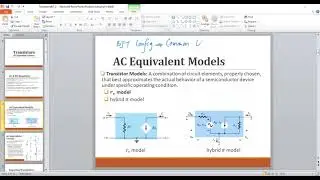 AC Equivalent Circuit for BJT