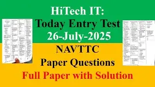 NAVTTC NTS 26 July 2025 Full Paper with Solution Summer Code Program
