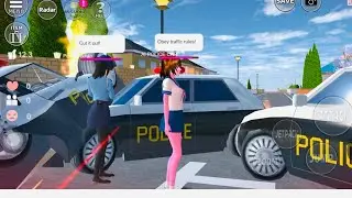 Sakura School Simulator 🚔 Police Stop Traffic | Obey Traffic Rules Funny Scene