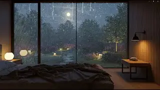 4K | Strong Rain on Window – Deep Night Relaxation & Sleep Aid