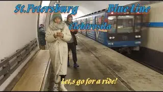 Elektrosila metro station, Leningrad (St.Petersburg), Blue Line - interior view, passengers, train