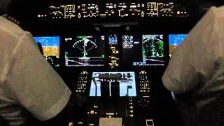 787 cockpit at night