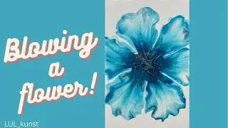 #112 Blue beauty / blue flower painting / acrylic pouring