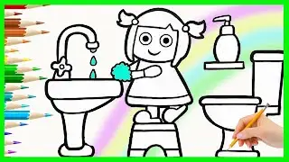 Washing Hands Picture Drawing,  Coloring for Toddlers & Kids|Мытье рук Рисунок, раскраска для  детей