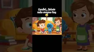 Funny Cartoon Robot Does Homework 😂 | Trending YouTube Shorts 2025