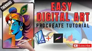 How to Create Digital Art in Procreate | Full Tutorial with iPad | Krishna Art |#krishnapainting