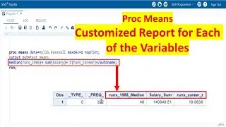 PROC MEANS - 11 | Different Statistics for Different Variables in Proc Means |Different Stats by VAR