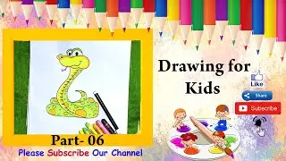 drawing | snake drawing | drawings for beginners easy | kids drawing | Part-6 | snake