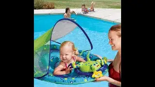 SwimWays Baby Spring Float Activity Center with Canopy   Inflatable Float for Children with Interact
