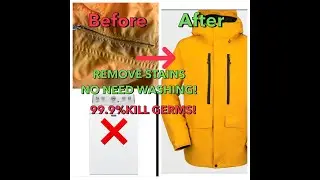 3 Tips! How to remove stains on Jackets, Vests with out wash! Looks brand new again!99.9% Kill Germs
