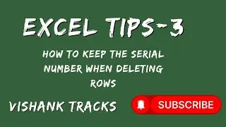 auto adjust serial numbers in excel after deleting or inserting a row | #excel | #trending