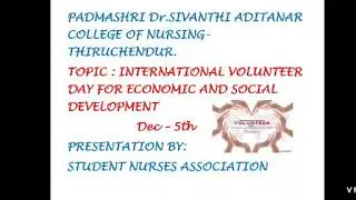 International Volunteer Day for Economic and Social Development -December 5th