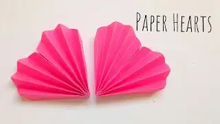 Easy Valentines Paper Hearts | DIY Easy Paper Crafts | One Minute Paper Hearts Decor #papercrafts