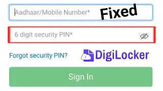 How To Forget DigiLocker 6 Digit Security PIN | Forget Security PIN DigiLocker App