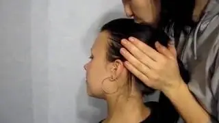 Hair smelling, hair play, hair sniff