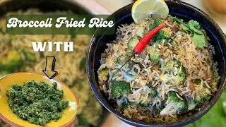 Broccoli Fried Rice with an unique twist!#broccolirecipe#broccolifriedrice#spinachrecipe#friedrice