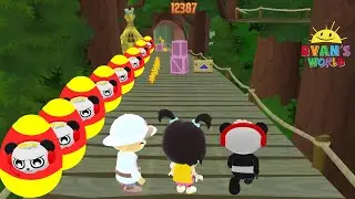 Tag Combo Panda with Emma & Kate vs Dino Excavator ryan !