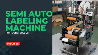 Round Bottle Sticker Labeling Machine | Semi Automatic Labeler for Cosmetics, Food & Pharma Bottles