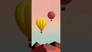 Draw Romantic Hot Air Balloon in iPad with Procreate #shorts