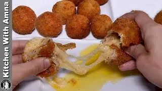 Chicken Kiev Balls Recipe Cheesy and Buttery | Chicken Cheese Balls | Kitchen With Amna