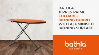 Bathla X-Pres Prime - Foldable Ironing Board with Aluminised Ironing Surface (Orange & Black)