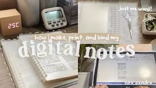 how i make, print, and bind digital notes ☁️ with free template!
