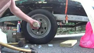 Remove Old Bearing Buddy Using Ice And Cold Beer - Boat Trailer Repair