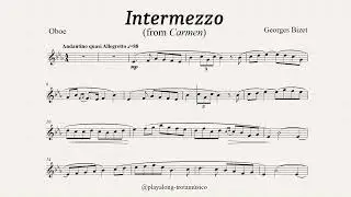 Oboe Playalong - Intermezzo from Carmen (Bizet) Sheet music with Piano accompaniment