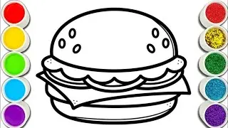 Cheeseburger coloring tutorial for children |Drawing easy idea for kids