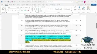 Exp22_Excel_Ch06_Hoe - Mortgage 1.3 | Excel Chapter 6 Hands-On Exercise - Mortgage Analysis (pc mac)
